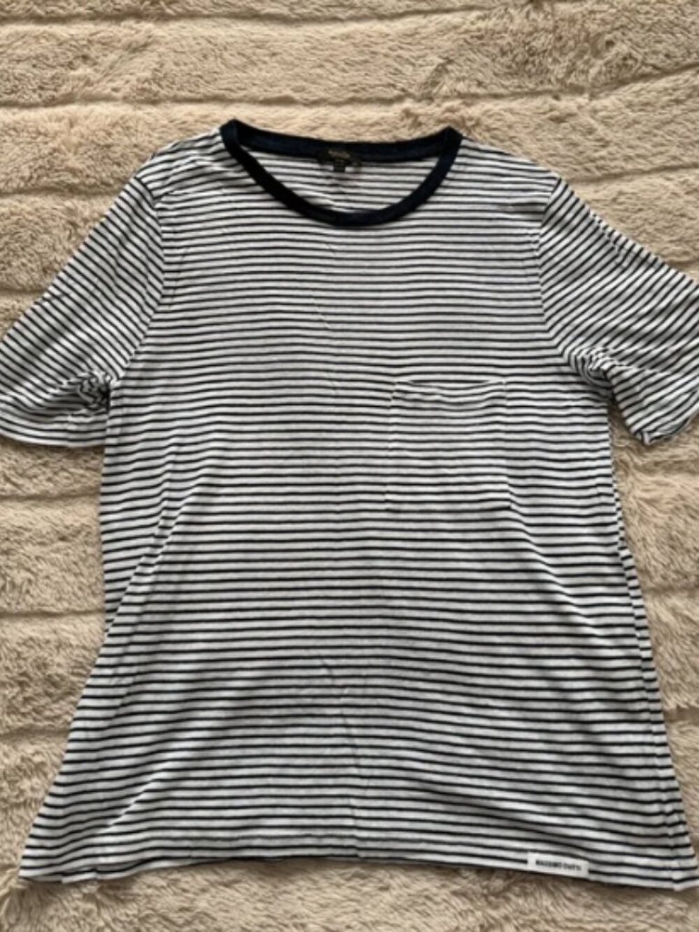Massimo Dutti linen blend striped t-shirt 🤍💙